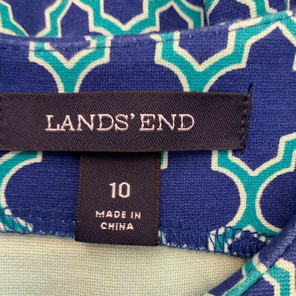 Lands' End Blue Sheath Dress Size 10 classic preppy - Picture 2 of 14